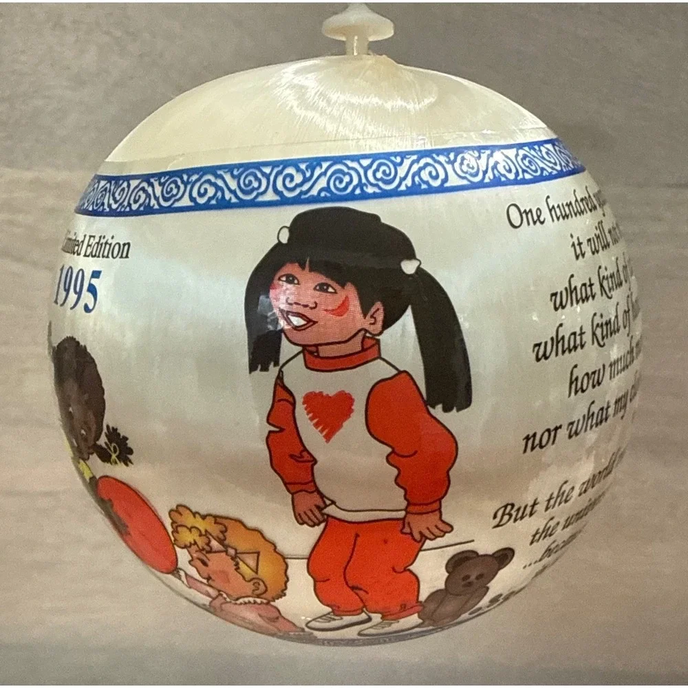 Vintage 1995 Smart Start Darla Clark Limited Edition Satin Ball Ornament White